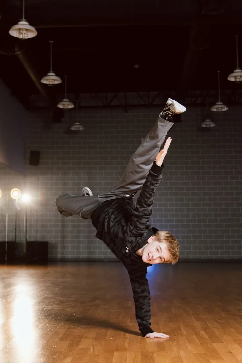 Break Dance student training in the studio.
