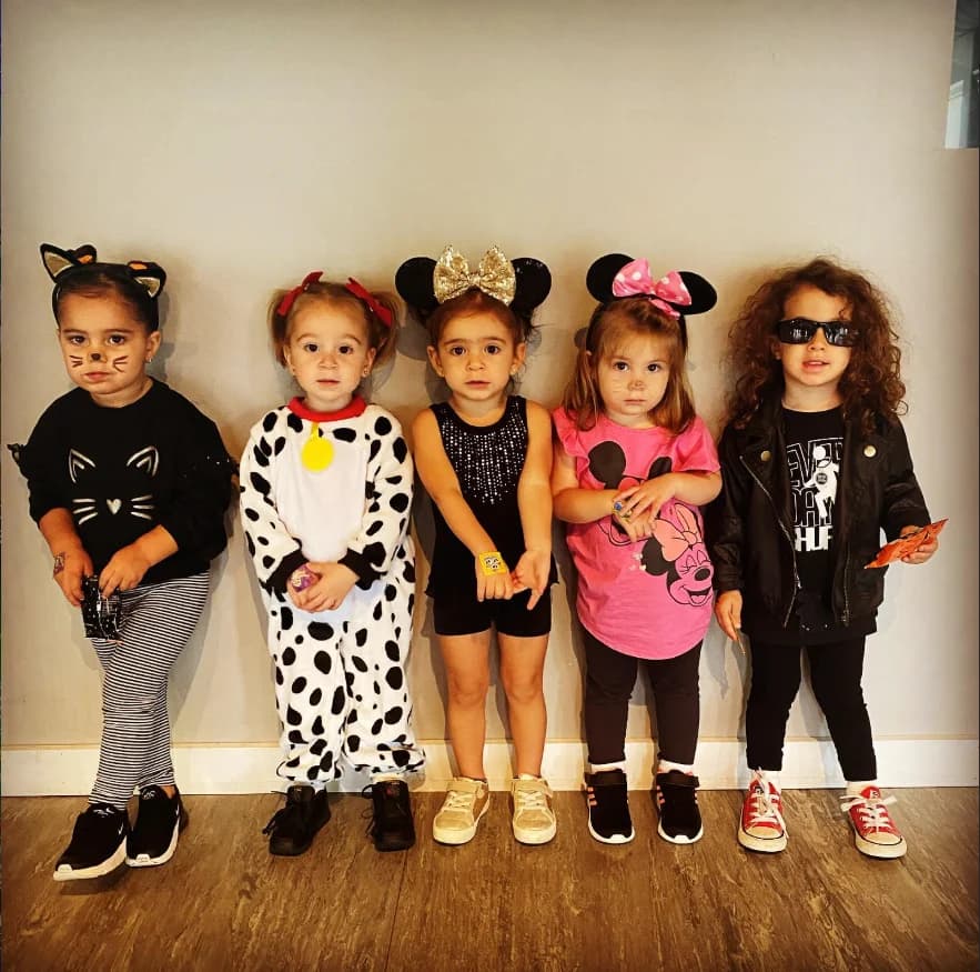 Pre-K Icon dancers in costume lined up at the studio.