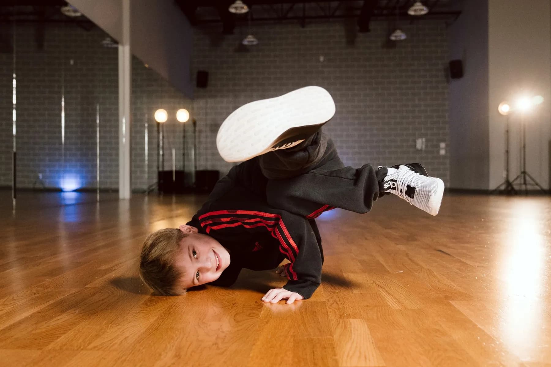 Young Icon dancer breaking in the Manalapan studio.