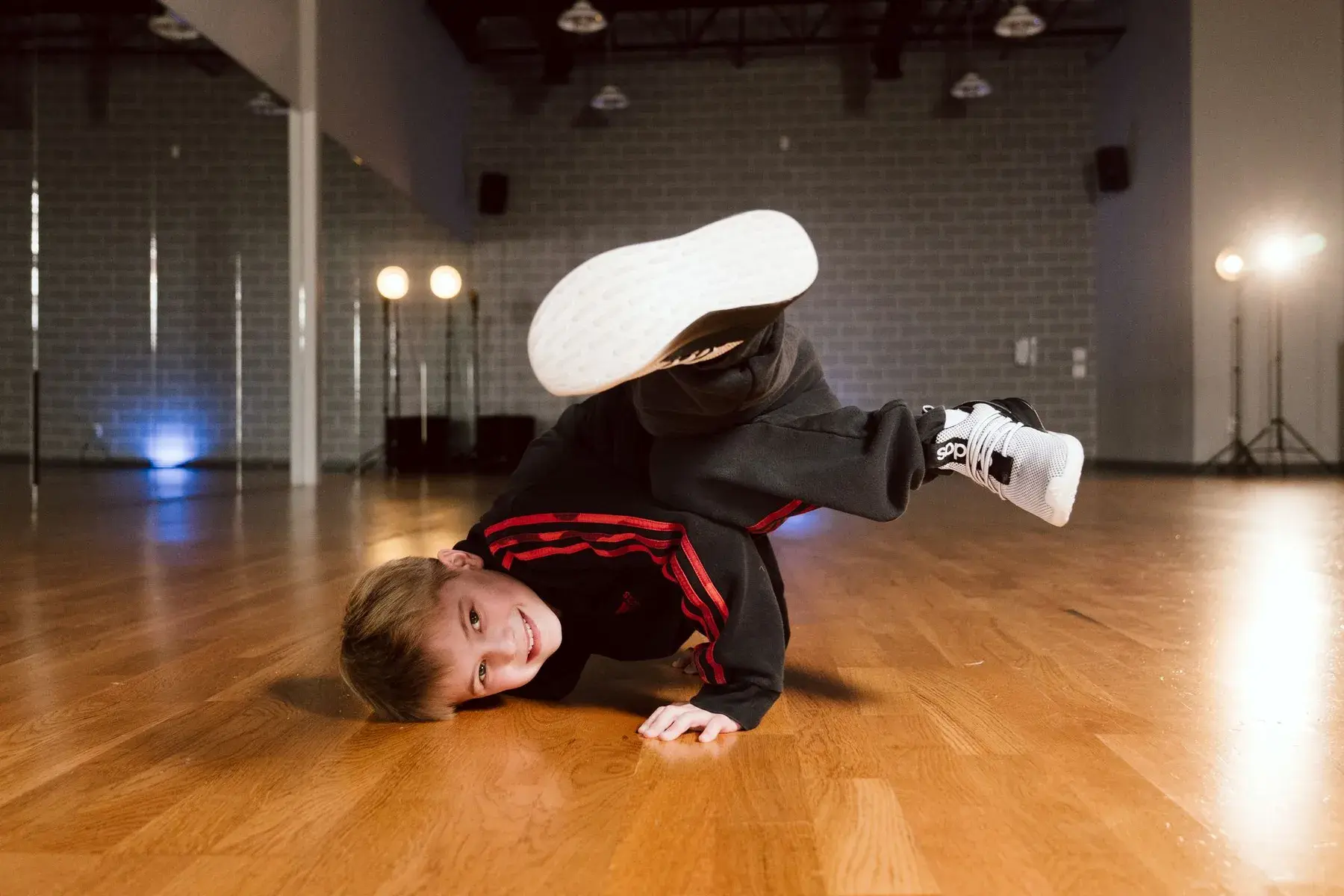 Young Icon dancer breaking in the Manalapan studio.
